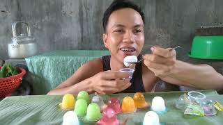 Fruity jelly flavor lycheebananastrawberrymeloncoconutcorn  linh mukbang [upl. by Amlus]