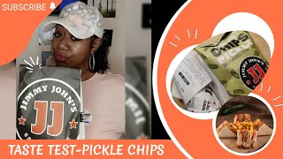 Trying Jimmy Johns New Pickle Sandwich amp Chips 🥒 [upl. by Ydahs]