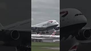 Go Around British Airways A380 aborted landing [upl. by Addie675]