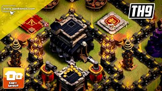 NEW STRONGEST COC TH9 WAR Base Design 2024 Copylink Speed Build 508 [upl. by Herrah]