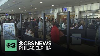 Thanksgiving travel underway at Philadelphia International Airport [upl. by Oelc122]