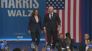 Harris Walz make debut as Democratic presidential ticket [upl. by Dermott844]