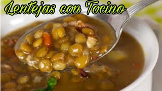 Deliciosas Lentejas con Tocino  Receta Fácil [upl. by Euqininod903]