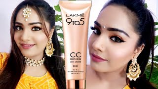 AFFORDABLE INDIAN WEDDING GUEST MAKEUP WITH LAKME CC CREAMMAKEUP TUTORIAL ON ACNE MARKSNEHASMARTY [upl. by Tews134]