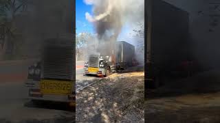 Shes Pinned 🤯 Runaway Diesel truck truckinglife motor fail crash ouch wtf viralshorts fyp [upl. by Drarej130]