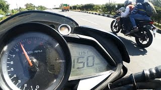 Honda CBR 250r VS Pulsar NS 200  Drag Race  Highway Battle  Topspeed 155KMH [upl. by Ahsirahc650]