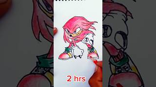 Pendrawing knuckles in 10sec40secs 1minute2hrs3hrsdrawingknuckles art shortssonicshinsonic [upl. by Sorce]