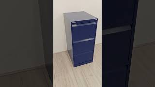 Used Bisley 3Drawer Filing Cabinet Blue Metal Lockable H1020mm For Sale UK [upl. by Aneekahs]