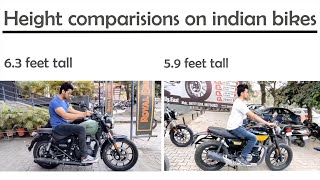 Height comparison on Indian bikes  Royal Enfield  Honda cb 350 highness and RS  Yedzi and Jawa [upl. by Jehias56]