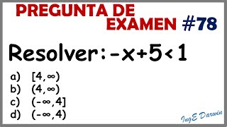 Despejando una INECUACIÓN de primer grado  examen de admisión PE 78 [upl. by Danforth]