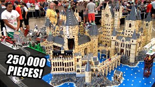 Giant LEGO Hogwarts amp Hogsmeade Village with 300 Minifigures Custom Harry Potter [upl. by Eiralih]