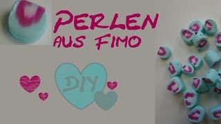 DIY Fimo Perlen mit schönem Muster Anleitung Fimo von Aniela Anielas Fimo [upl. by Gus]