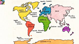 How to Draw a World Map Easily  StepbyStep Tutorial for Beginners [upl. by Ham]