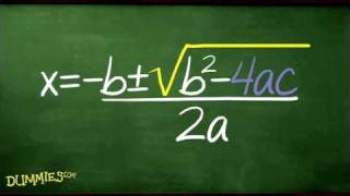 How to Use the Quadratic Formula to Solve Algebraic Equations For Dummies [upl. by Radferd194]