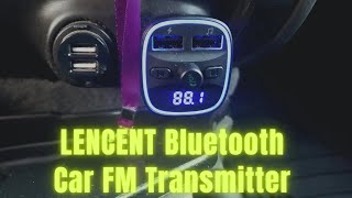 LENCENT Bluetooth Car FM Transmitter  Wireless Radio Adapter Car Kit MP3 Player Support [upl. by Gusba572]