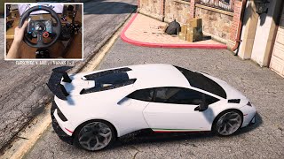 Lamborghini Novitec Huracan Performante  GTA V  Logitech G29 🔥 When GTA VI  Who waiting REVIEW [upl. by Hsirk788]