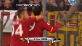 Lazio vs Roma 18 april 2010  Mirko Vucinic Goal 11  12 [upl. by Yenahpets]