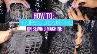 How to  Make a UPart Wig On Sewing Machine  Mesh Ventilated Cap Step by Step [upl. by Ollayos665]