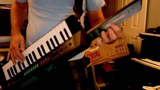 Yamaha KX5 KX 5 KX5 keytar solo MIDI controller remote shoulder synth demo with NI Kontakt [upl. by Udella]