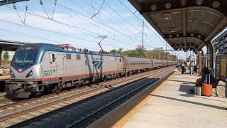 Amtrak Northeast Regional 195 amp Keystone 664 at Hamilton NJ [upl. by Bornie]