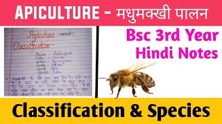 Apiculture  मधुमक्खी Classification  Species Full Explanation in Hindi  BSC 3 Year [upl. by Romeo49]