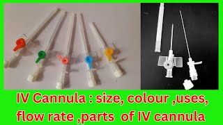 The Different types of IV cannulas and their uses  IV cannula size colour uses flow rate [upl. by Stead]