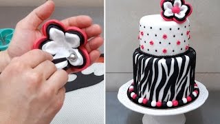 ZEBRA CAKE  How To Cake Decorating by Cakes StepbyStep [upl. by Lyrehc]