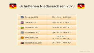 Schulferien Niedersachsen 2023 [upl. by Wayland]