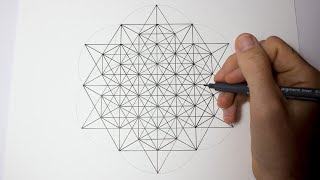 How to Draw a 64 Star Tetrahedron Grid  Sacred Geometry Drawing Tutorial [upl. by Eilarol957]