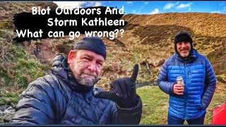 STORM KATHLEEN CAMPING WITH BLOT OUTDOORS  RIVER DISASTER  WORLD FAMOUS WHASKEY REVIEW [upl. by Ellerahs65]