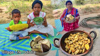 Kathal Recipe Cooking and Eating Village Style Mutton Recipe Fel  RajaBudaVillageCooking [upl. by Llerrah]