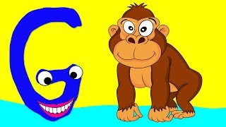 Learn the Alphabet Animals Letter  G  GORILLA [upl. by Ellenij638]