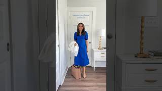 Five summer workwear outfits in different shades of blue 💙 petite capsulewardrobe [upl. by Lerrud]