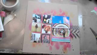 Scrapbooking Fast Forward Featuring Rain Stencil [upl. by Alesig]