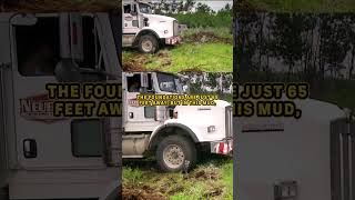 Truck gets bogged while hauling a huge railway station truckerlife heavyhauler stuckinmud [upl. by Ragse]