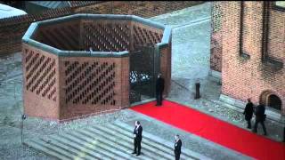 Queen Margrethe II of Denmark and family visit Grave at Roskilde Cathedral [upl. by Hitt901]