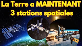 Station spatiale indienne  Station spatiale chinoise  Internationale  Trois stations spatiales [upl. by Anohsal802]