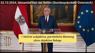 Haltlose Behauptungen von Van der Bellen gegen die FPÖ sind EXAKT die gleichen wie gegen die AfD [upl. by Donni]