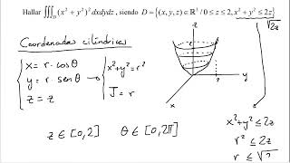 Integral triple cambio a coordenadas cilíndricas [upl. by Konyn]