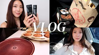 FALL BAKING AT HOME PROMIX DEBLOAT SUPPLEMENT TRYING NEW MAKEUP • FALL WEEKLY VLOG [upl. by Aronos395]