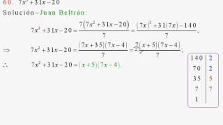 Descomposición en factores de expresiones algebraicas Baldor 10660 a 62 [upl. by Hengel]