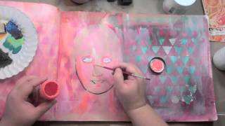 Art Journaling Fast Forward Ava Face Stencil [upl. by Egiarc325]