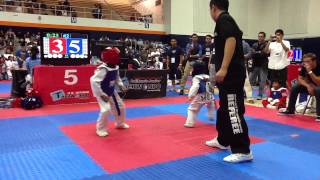 US JUNIOR TAEKWONDO CHAMPIONSHIPS 201367 YEAR OLD SPARRINGBLUE BELT [upl. by Moia457]