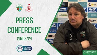 PRESS CONFERENCE  Craig Harrison  Airdrieonians  SPFL Trust Trophy Final  200324 [upl. by Schriever]