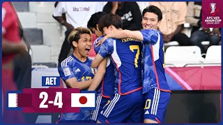 AFCU23  QFinal  Qatar 2  4 Japan [upl. by Ynamreg]