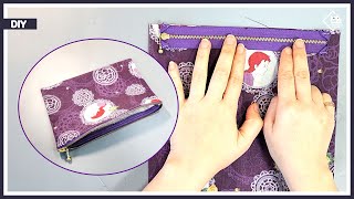 DIY Beginner sewing How to make a zipper pouch without lining Tendersmile Handmade [upl. by Ninos]