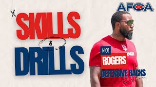 DB Skills amp Drills  Nico Rogers DB  Virginia Union  Block Destruction [upl. by Aleehs]