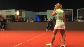 Agnes Szavay return  service game vs Yvonne Meusburger  Porsche Tennis Grand Prix 2012 [upl. by Elyssa]