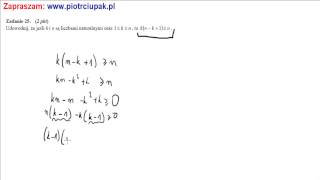 25 Zadanie Matura CKE zestaw P3 Udowodnij że jeśli k i n są liczbami naturalnymi oraz [upl. by Desiree458]