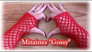 Mitaines quotGossyquot gauchers crochet вязание diy tutorial halloween mariage [upl. by Novaelc]